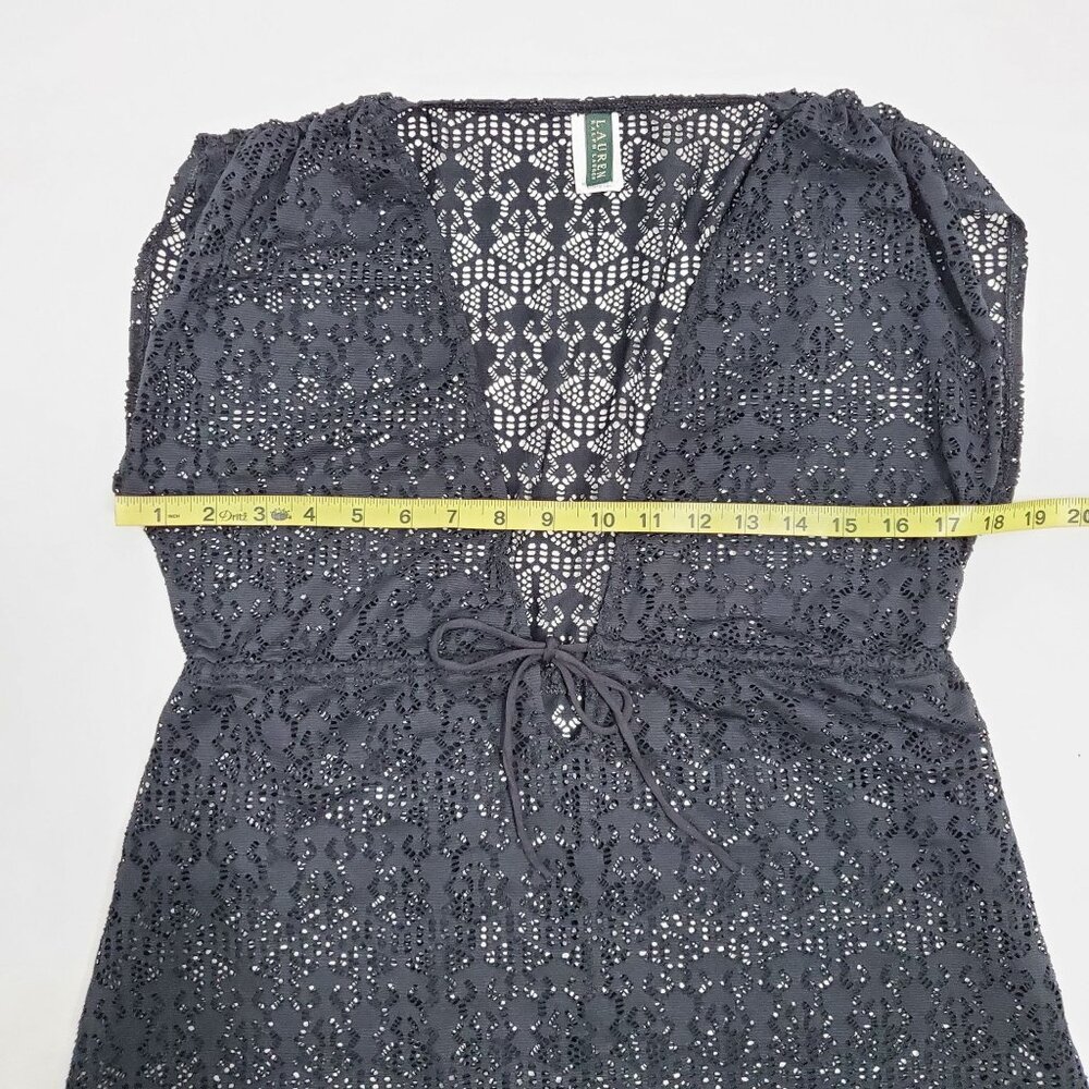 Lauren Ralph Lauren Women's Black Crochet Knit Swim Cover-Up Tunic Dress Small - Picture 9 of 12